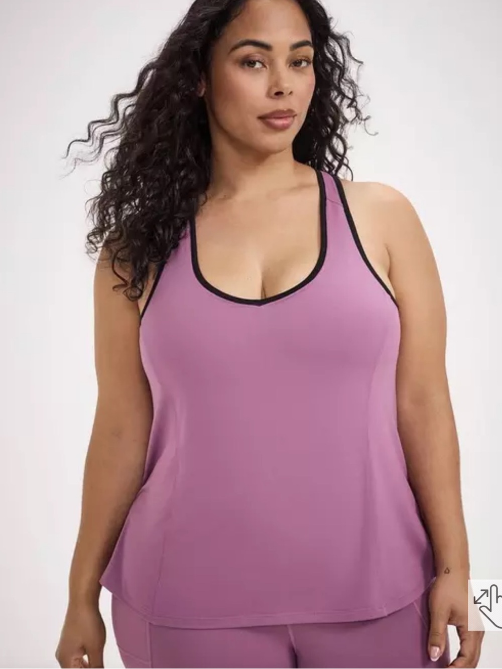NWT TRU by Torrid Super Soft Performance Jersey Crossed Active Tank Size 2